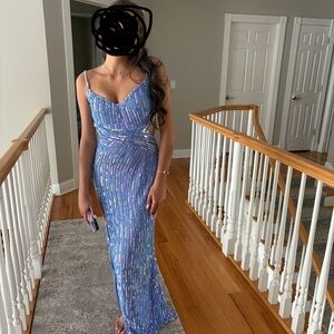 Rachel Allan Sparkling Multicolor Gown